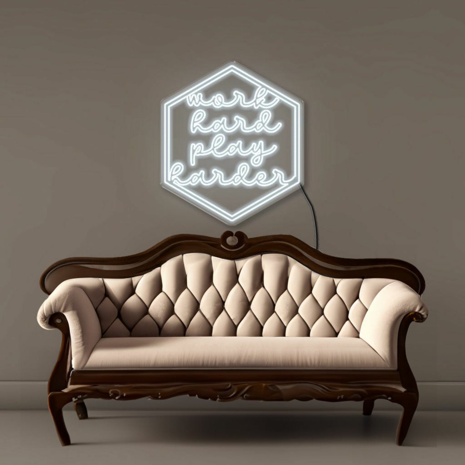 Word Hard Play Harder Led Neon Signs 30inch | Shineneon