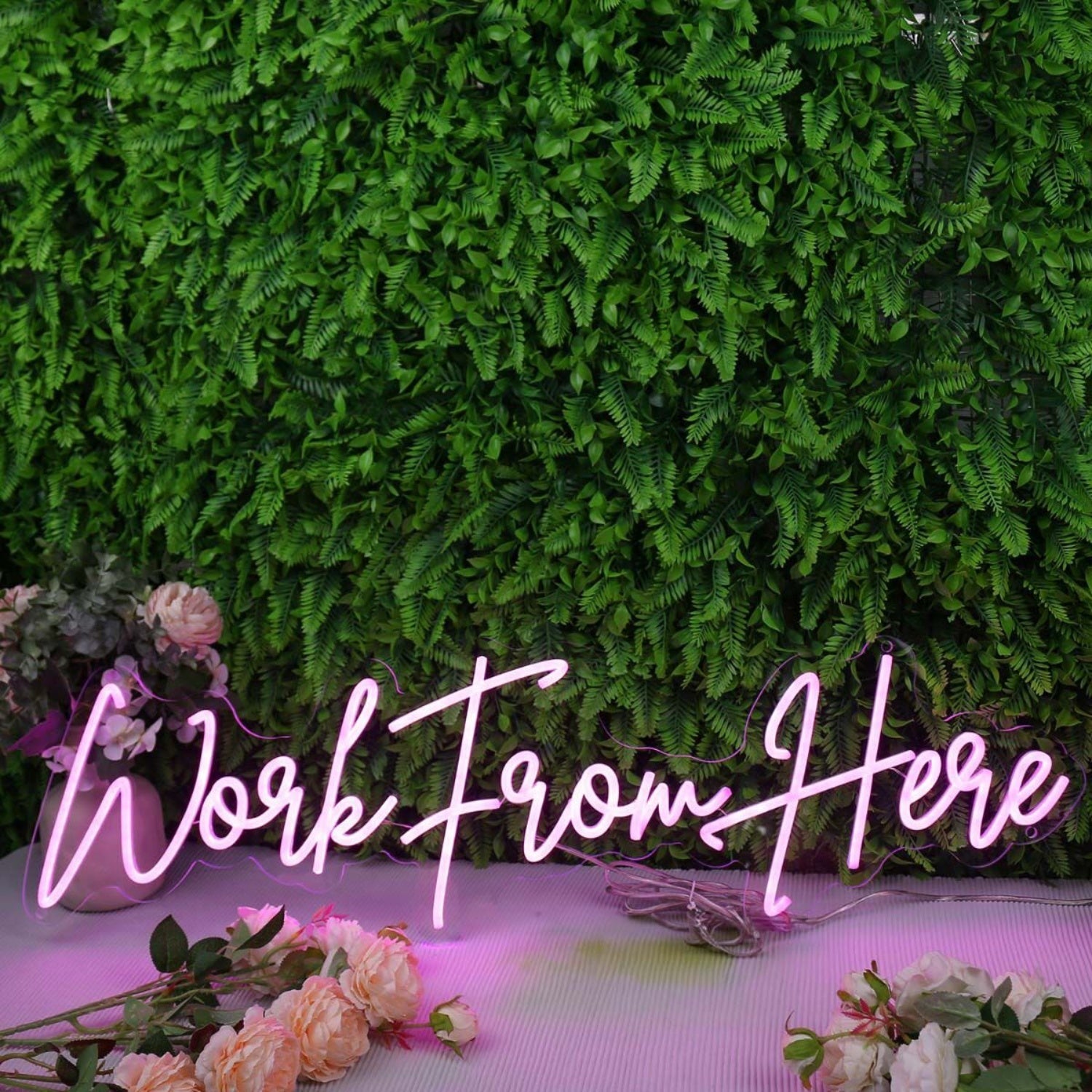 Work From Here Pink Led Neon Sign - Shineneon