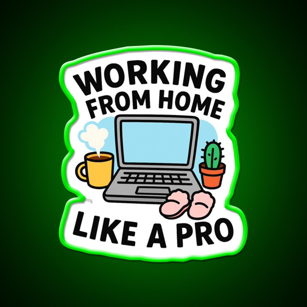 Work From Home Like A Pro Cafe Led Neon Sign Espresso Bar Art Rgb Color