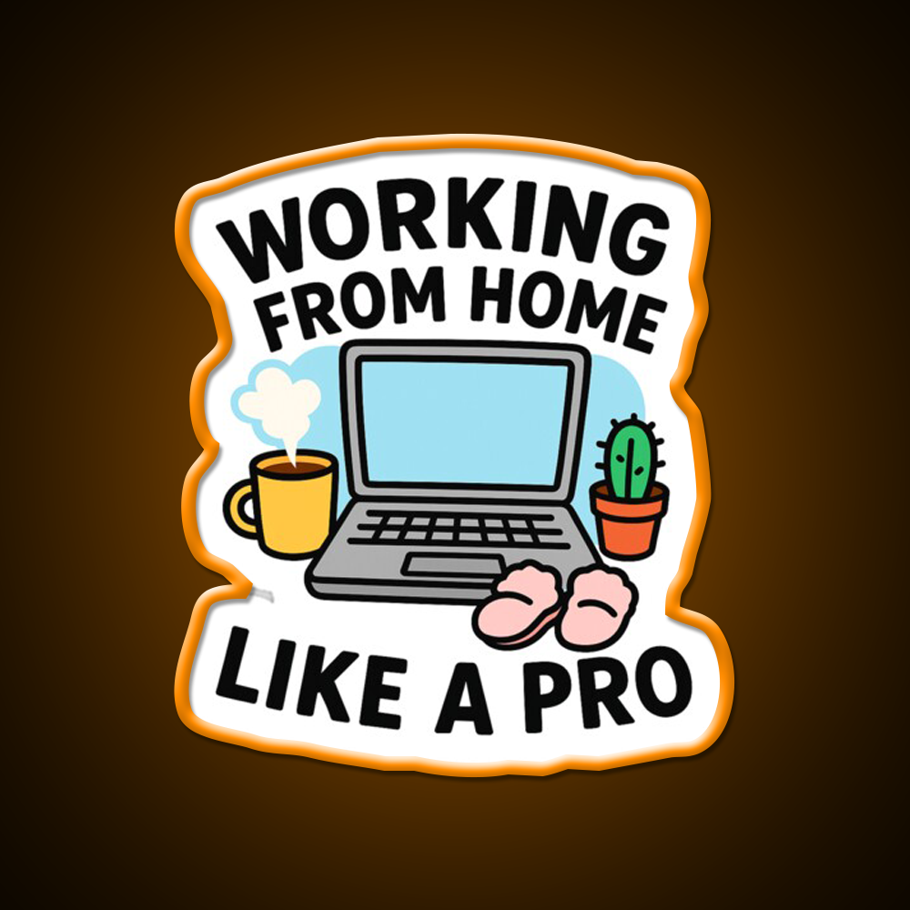 Work From Home Like A Pro Cafe Led Neon Sign Espresso Bar Art Rgb Color