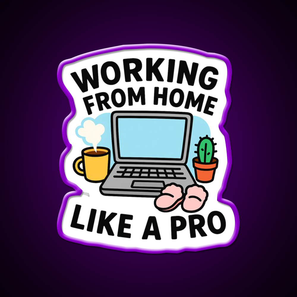 Work From Home Like A Pro Cafe Led Neon Sign Espresso Bar Art Rgb Color