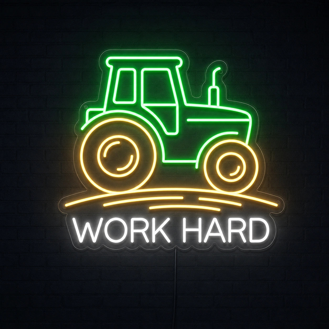 Work Hard Tractor LED Neon Sign main product image
