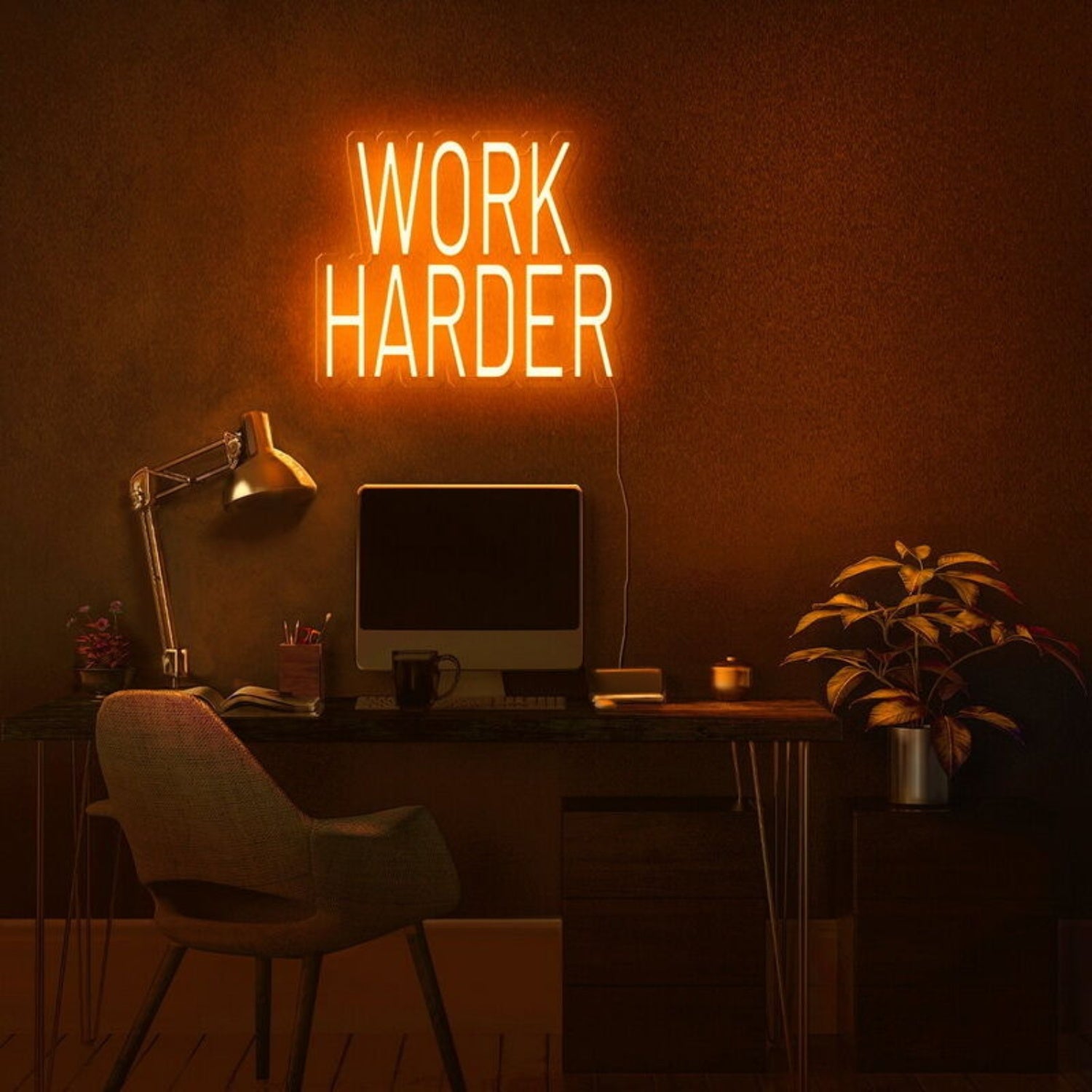 Work Harder Led Neon Sign For Motivational | Shineneon