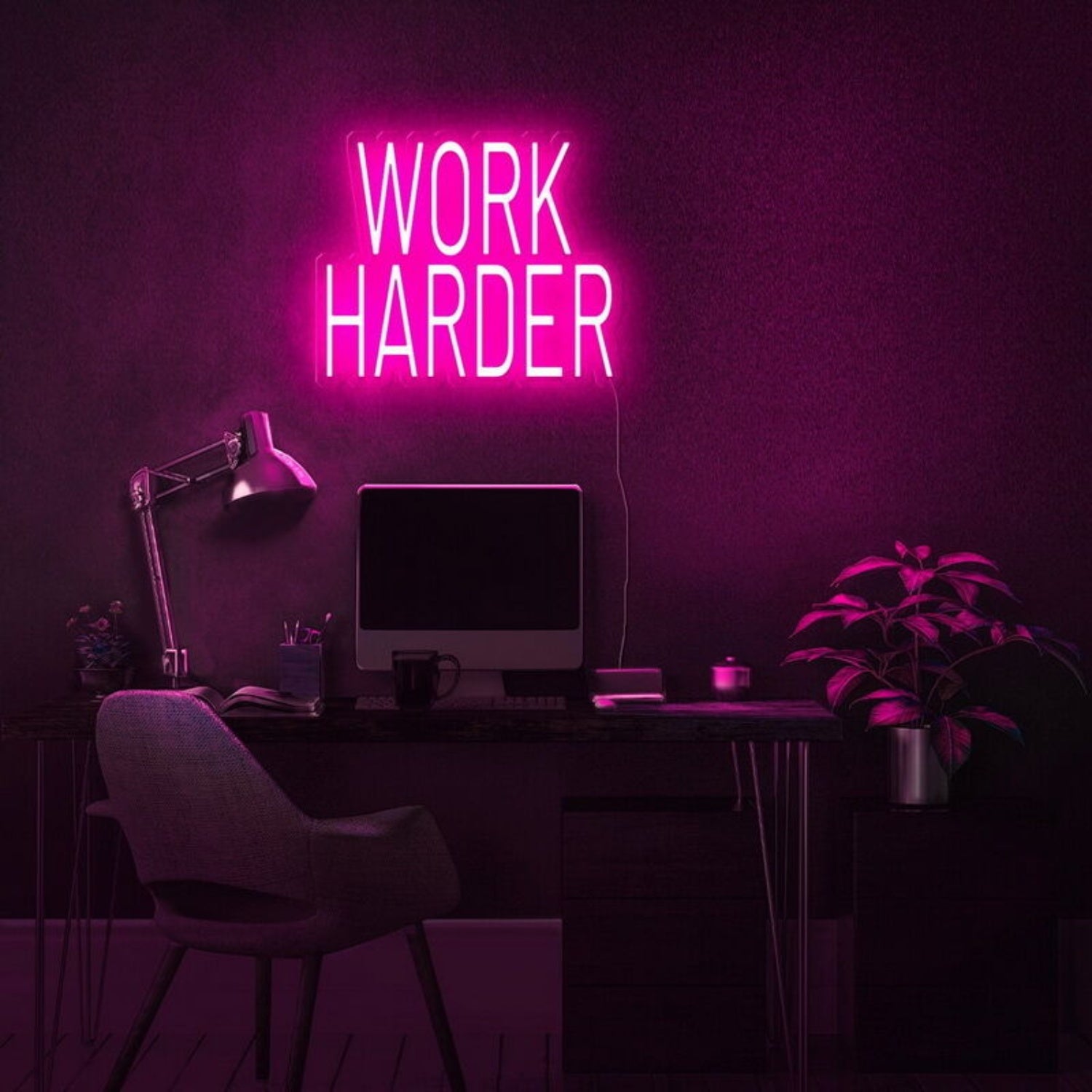 Work Harder Led Neon Sign For Motivational | Shineneon