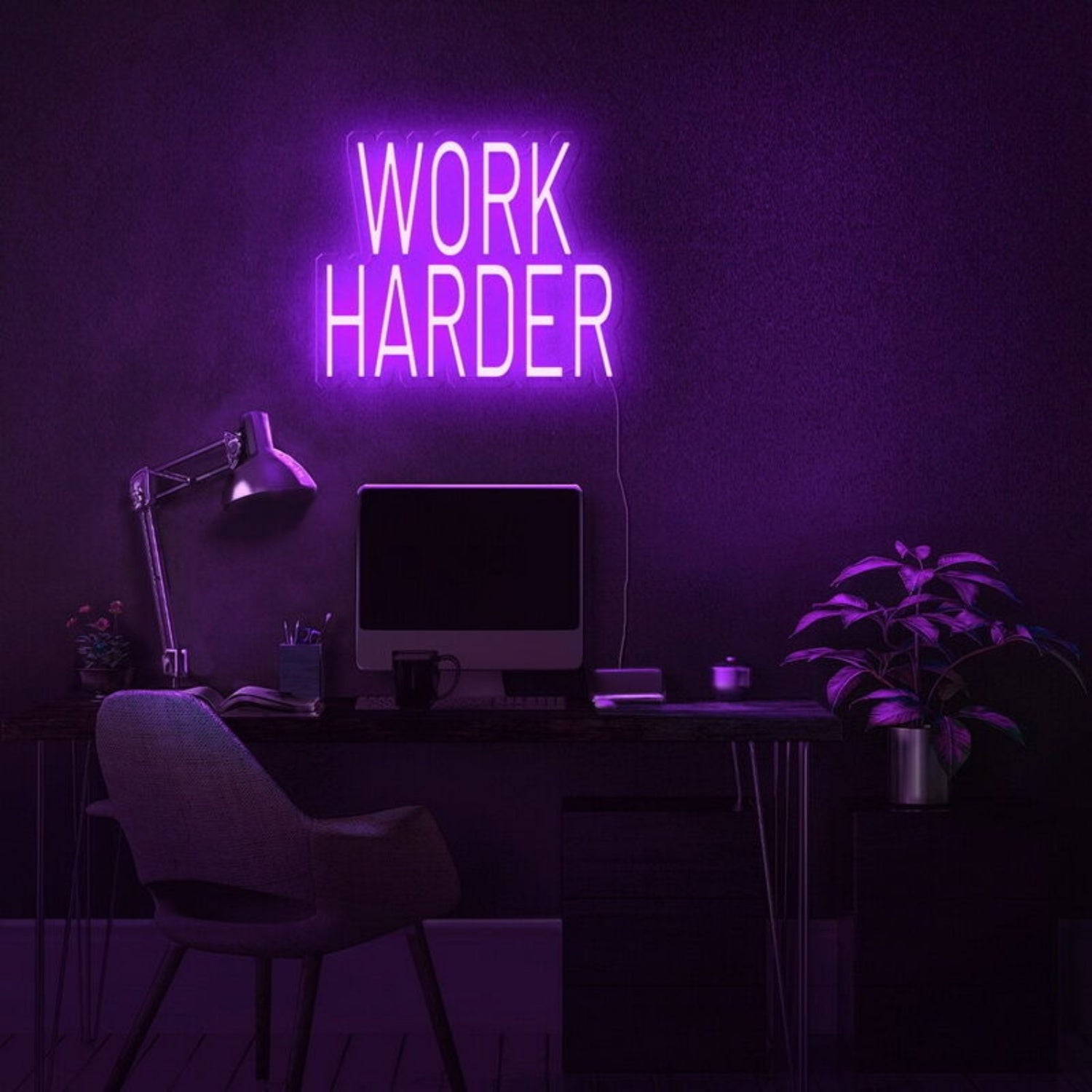 Work Harder Led Neon Sign For Motivational | Shineneon