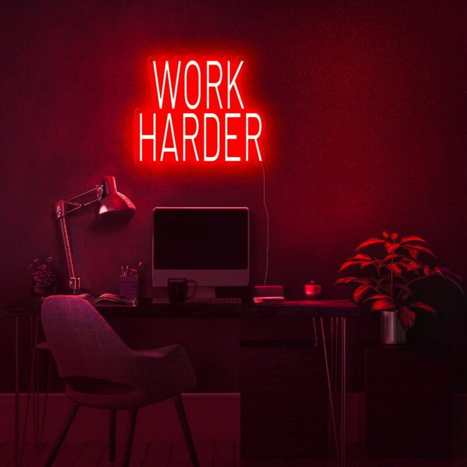 Work Harder Led Neon Sign For Motivational | Shineneon
