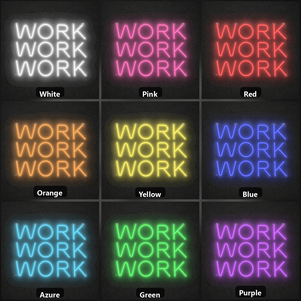 Work LED Neon Sign color grid