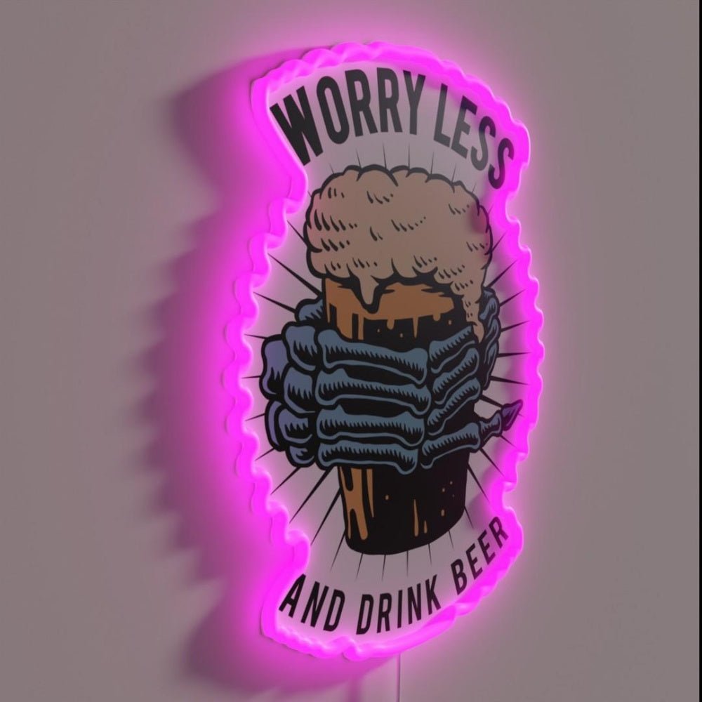 Work Less And Drink Beer Rgb Led Neon Sign - Shineneon