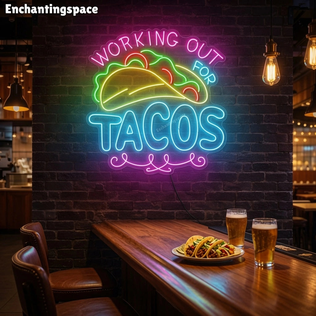 Working Out Tacos Wall Decor LED Neon Sign - 02 High-Converting Product Image