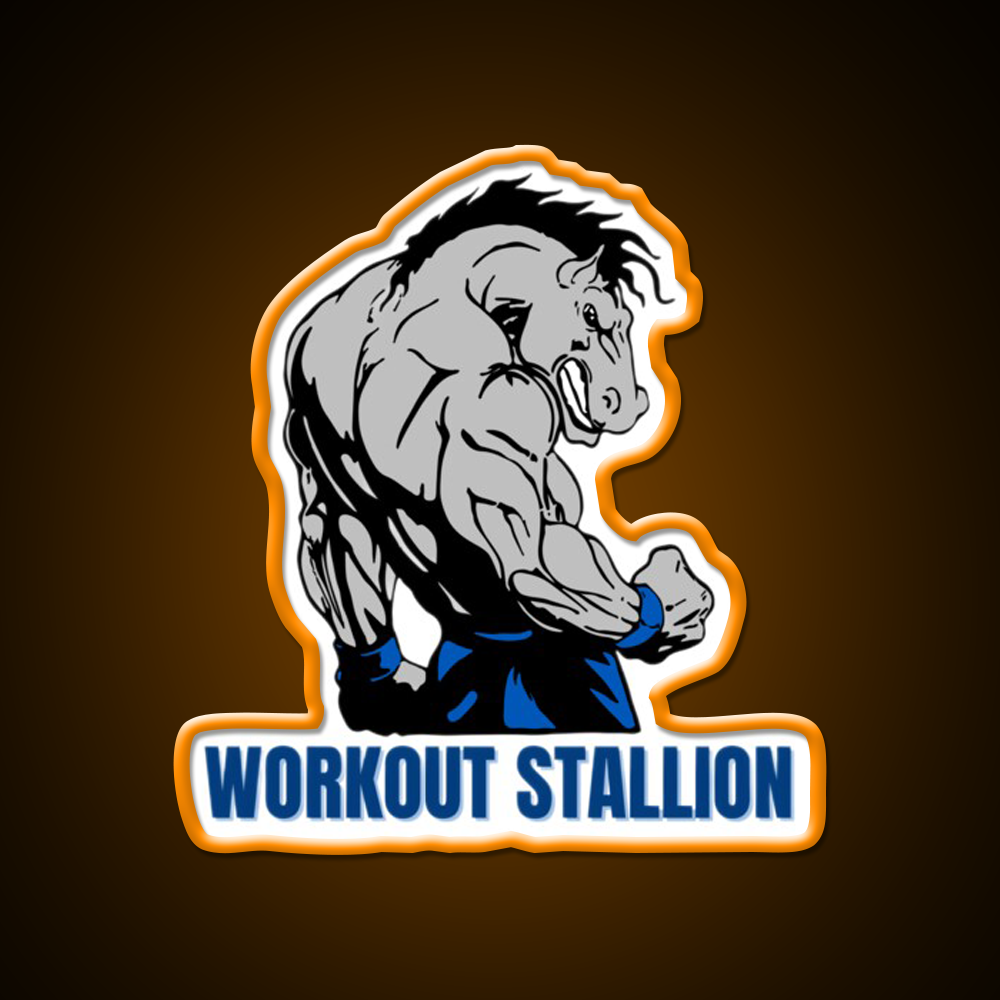 Workout Stallion Gym Fitness Led Neon Sign Rgb Color - LED neon sign view 6