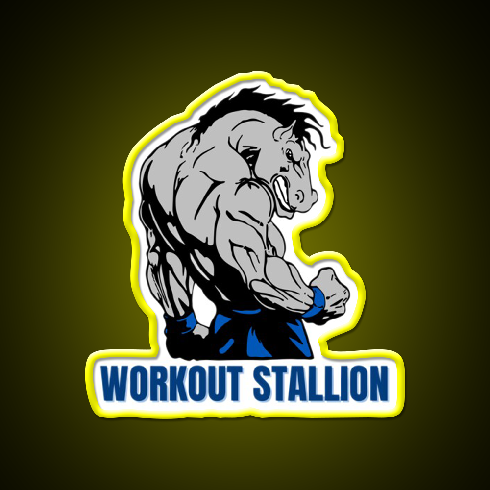 Workout Stallion Gym Fitness Led Neon Sign Rgb Color - LED neon sign view 7