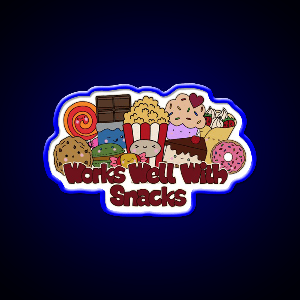 Works Well With Snacks Snack Food Led Neon Sign Rgb Color - Shineneon