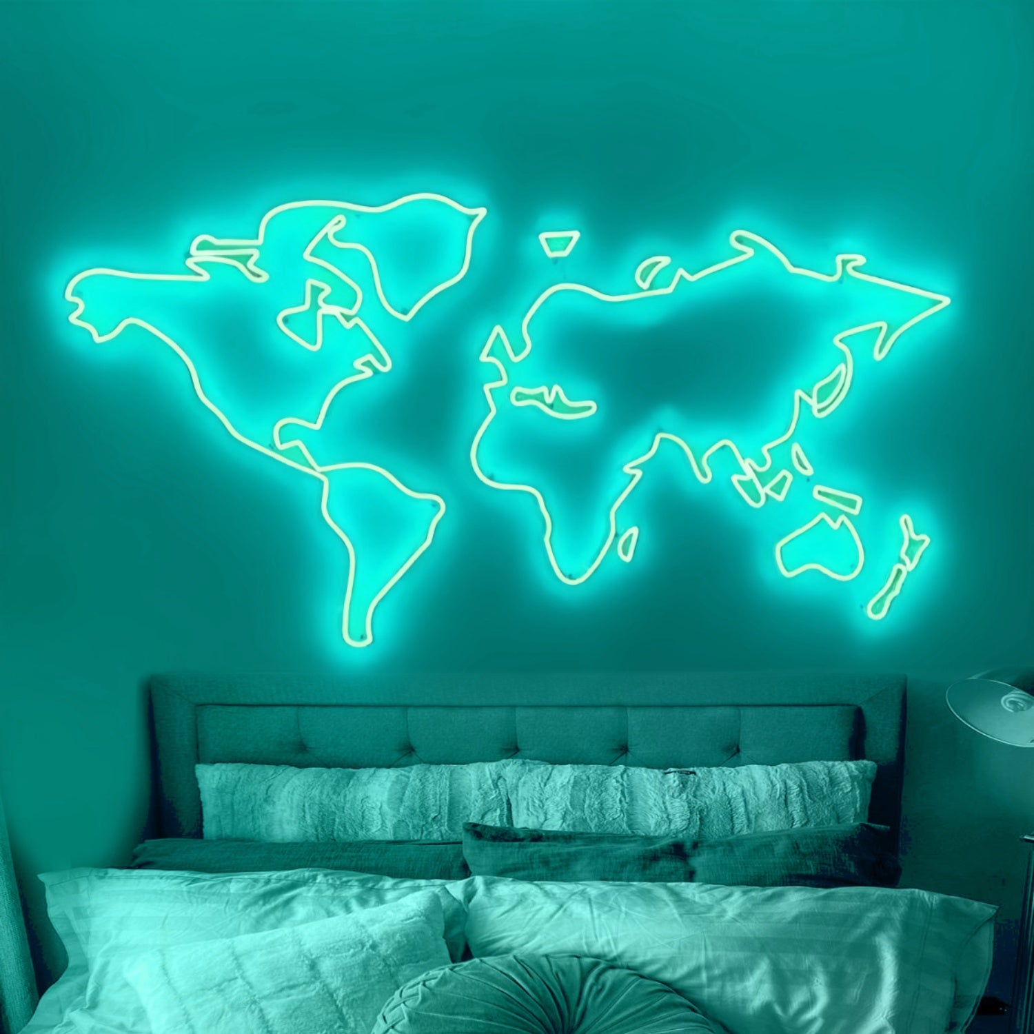 World Map Diverse Neon Display Celebrating Global Connections | Shineneon