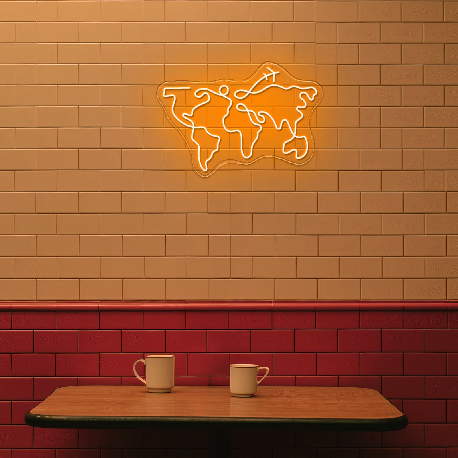 World Map Large Neon Sign Wall Decor - Shineneon