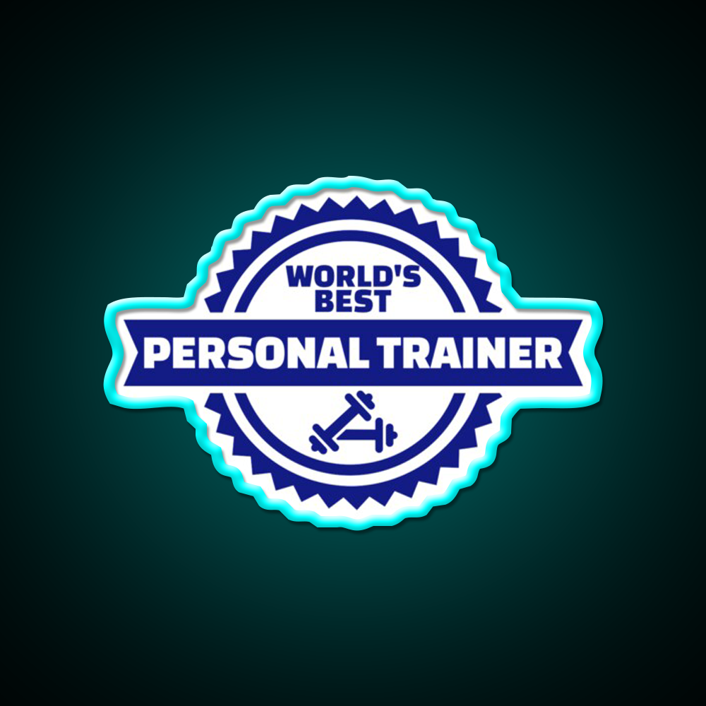 World S Best Personal Trainer Gym Fitness Led Neon Sign Rgb Color - Size and dimension reference