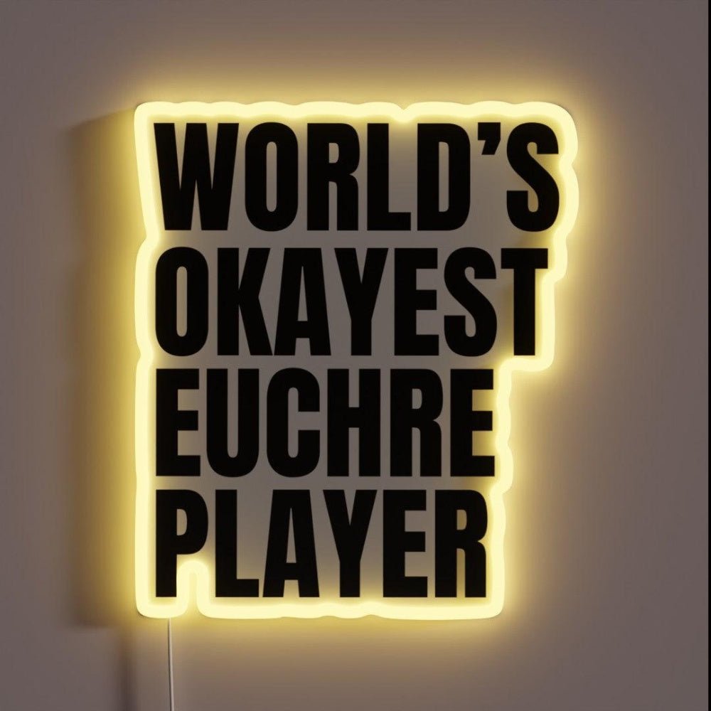 Worldsokayest Euchre Player Black Rgb Led Neon Sign - Shineneon
