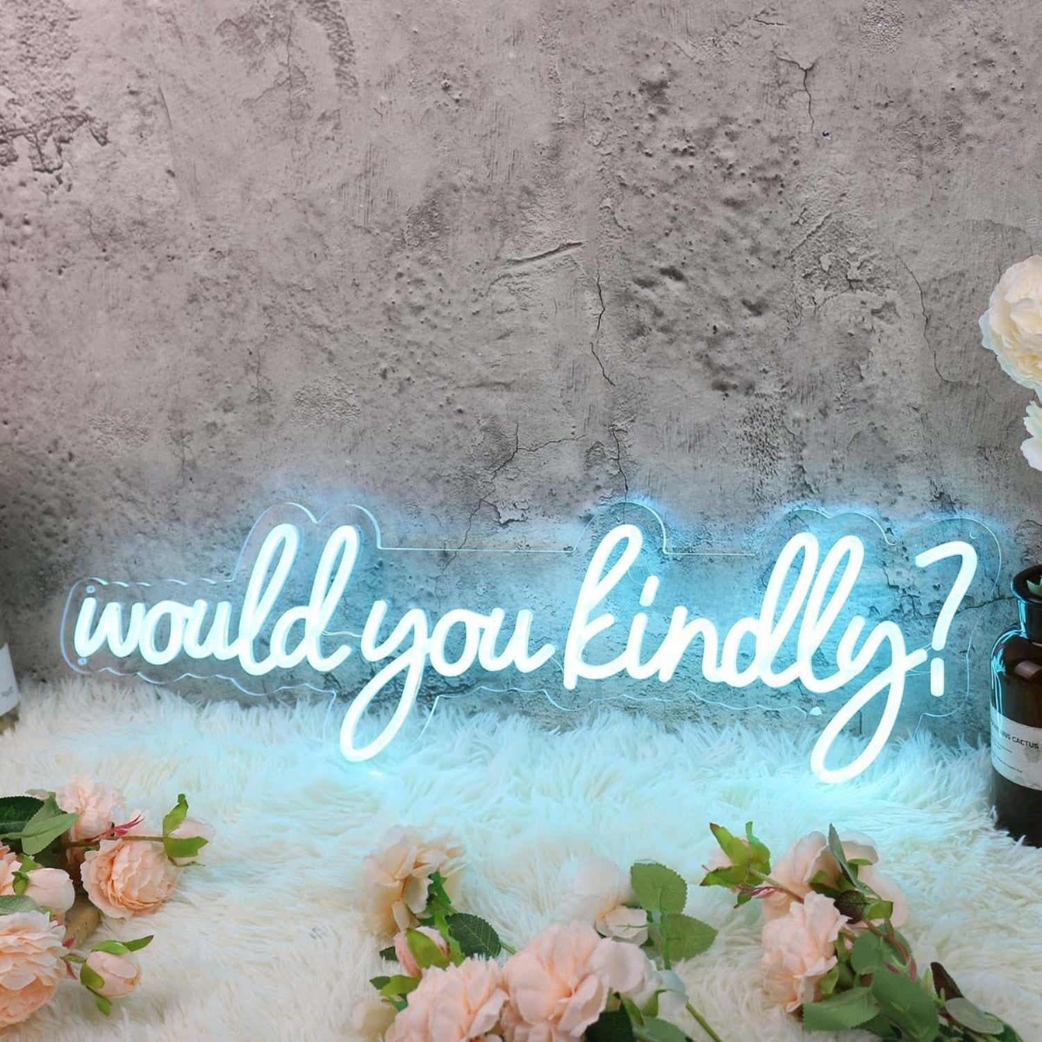 Would You Kindly Blue Led Neon Sign - Shineneon