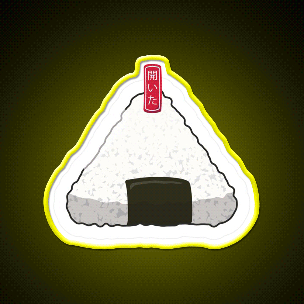 Wrapped Onigiri Snack Food Led Neon Sign Rgb Color - Custom LED neon sign front view