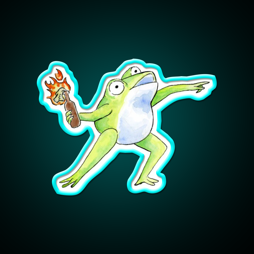 Wreak Havoc Frog Cocktail Bar Decor Led Neon Sign Rgb Color - Size and dimension reference