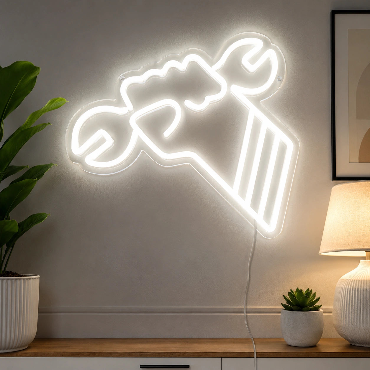 Wrench Fist Neon Sign LED Neon Sign high-converting product image