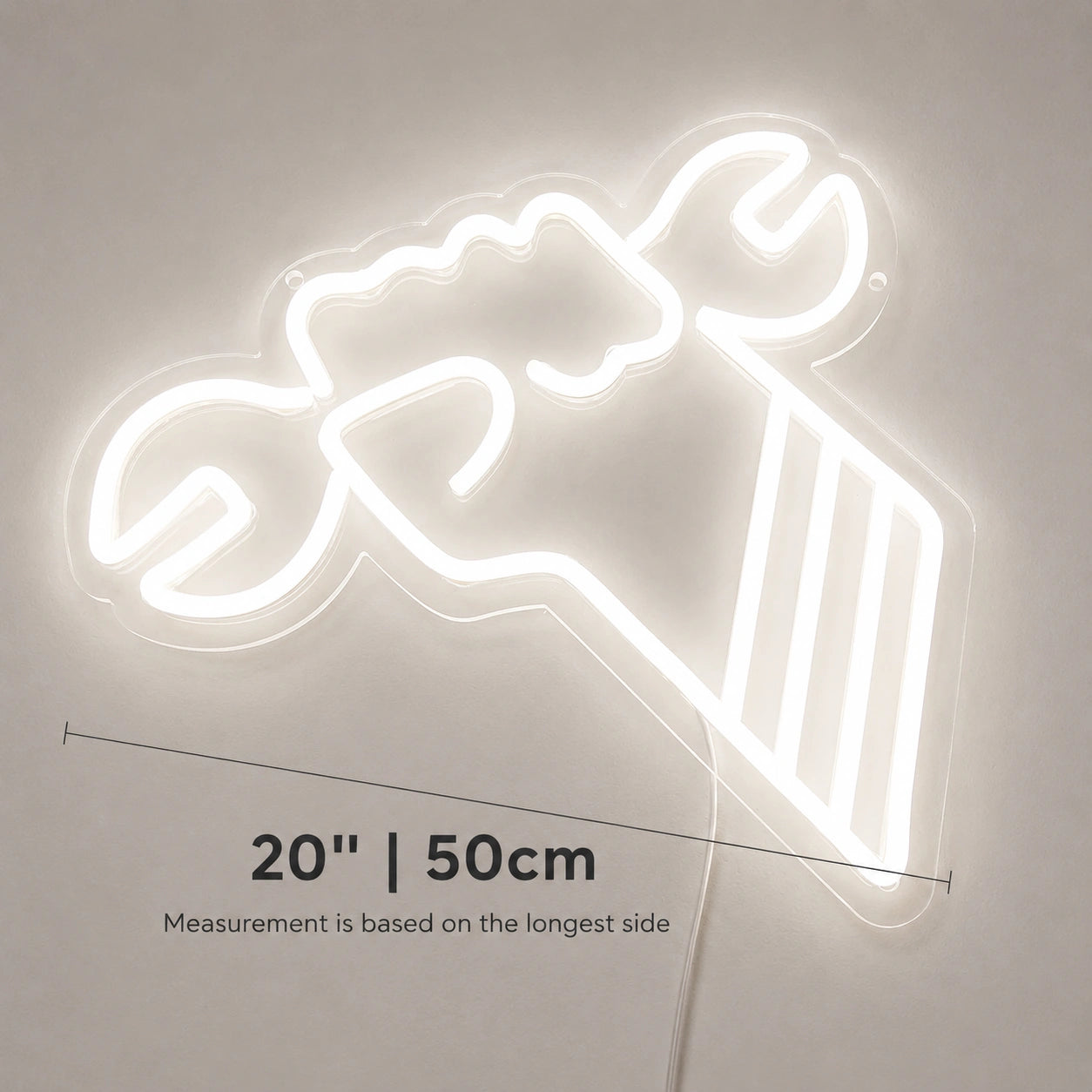 Wrench Fist Neon Sign LED Neon Sign size image