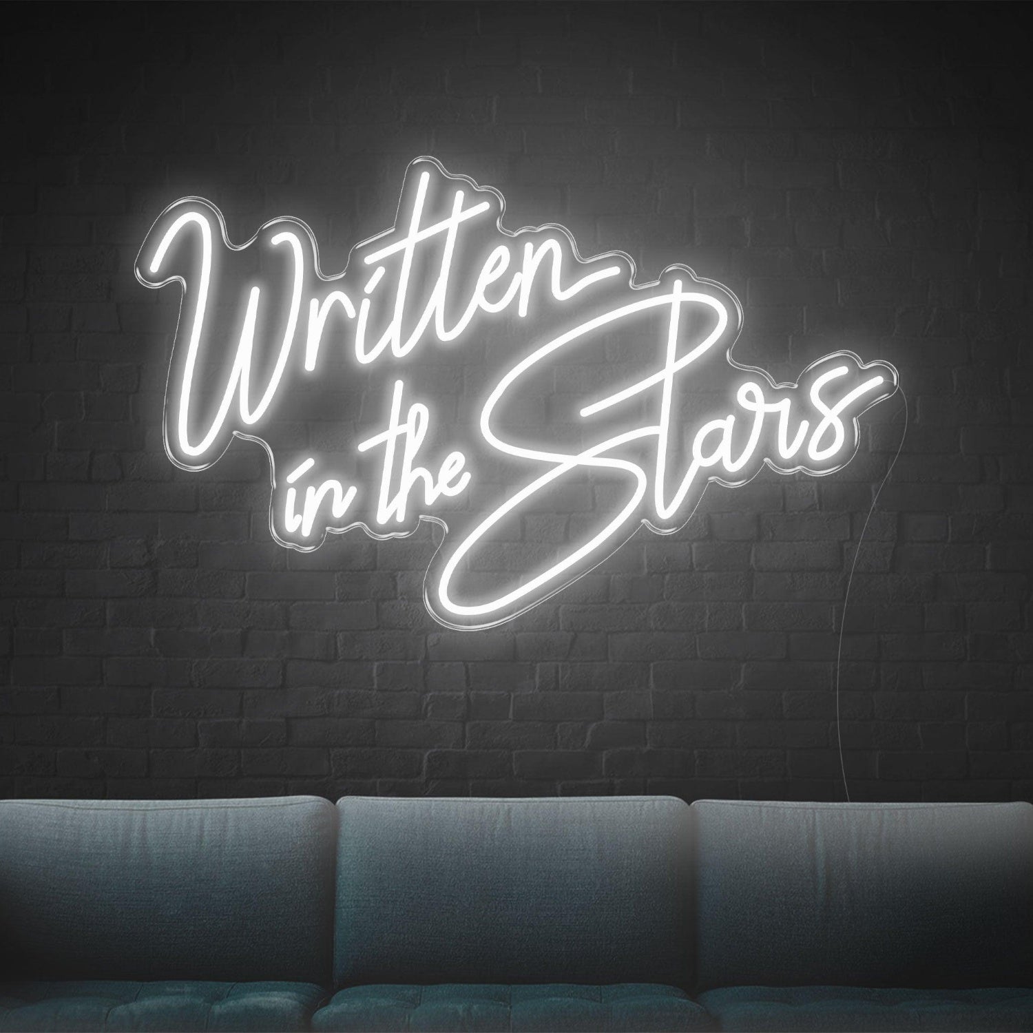 Written In The Stars White Led Neon Sign For Modern Indoor Wall Decor | Shineneon