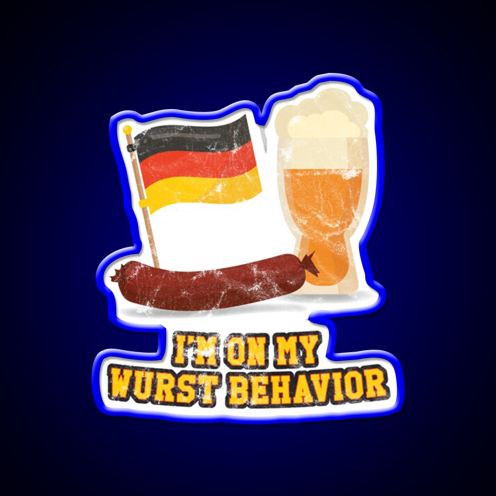 Wurst Behavior Funny German Oktoberfest Beer Bar Decor Led Neon Sign Rgb Color - LED neon sign view 5