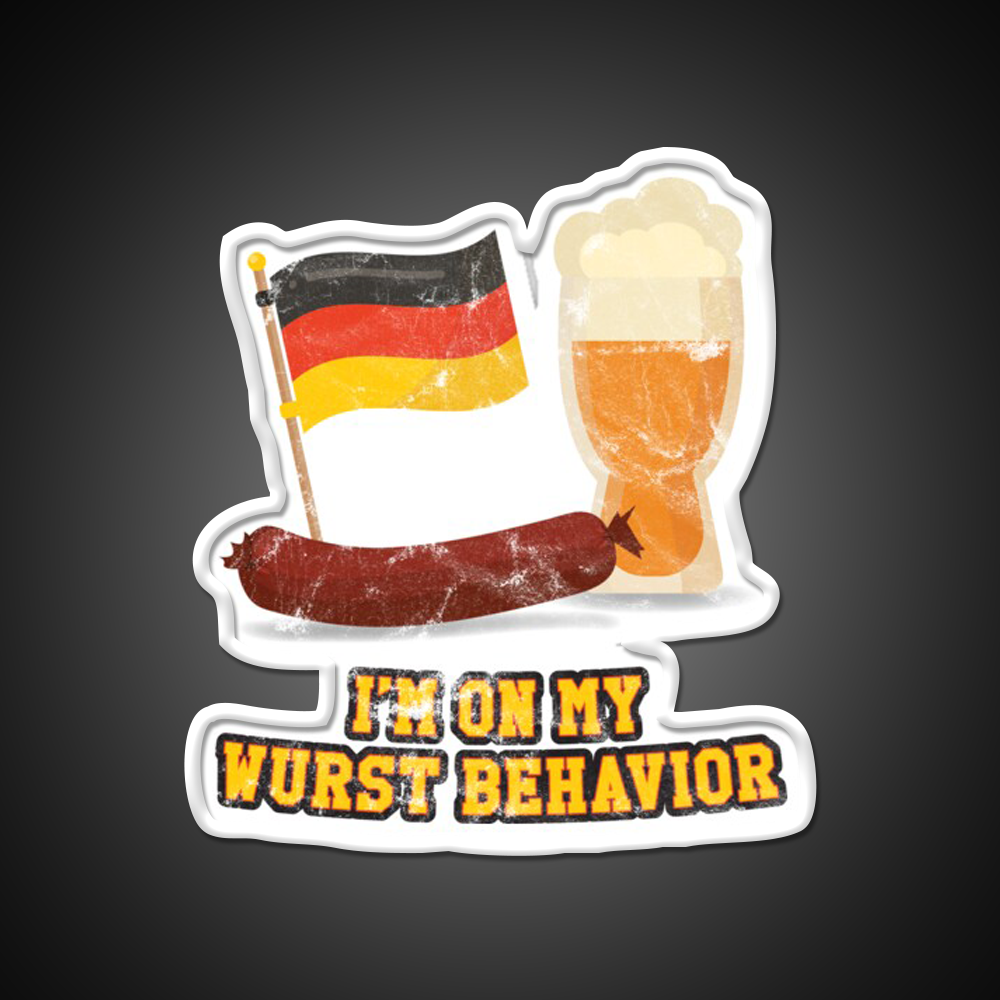 Wurst Behavior Funny German Oktoberfest Beer Bar Decor Led Neon Sign Rgb Color - LED neon sign view 11