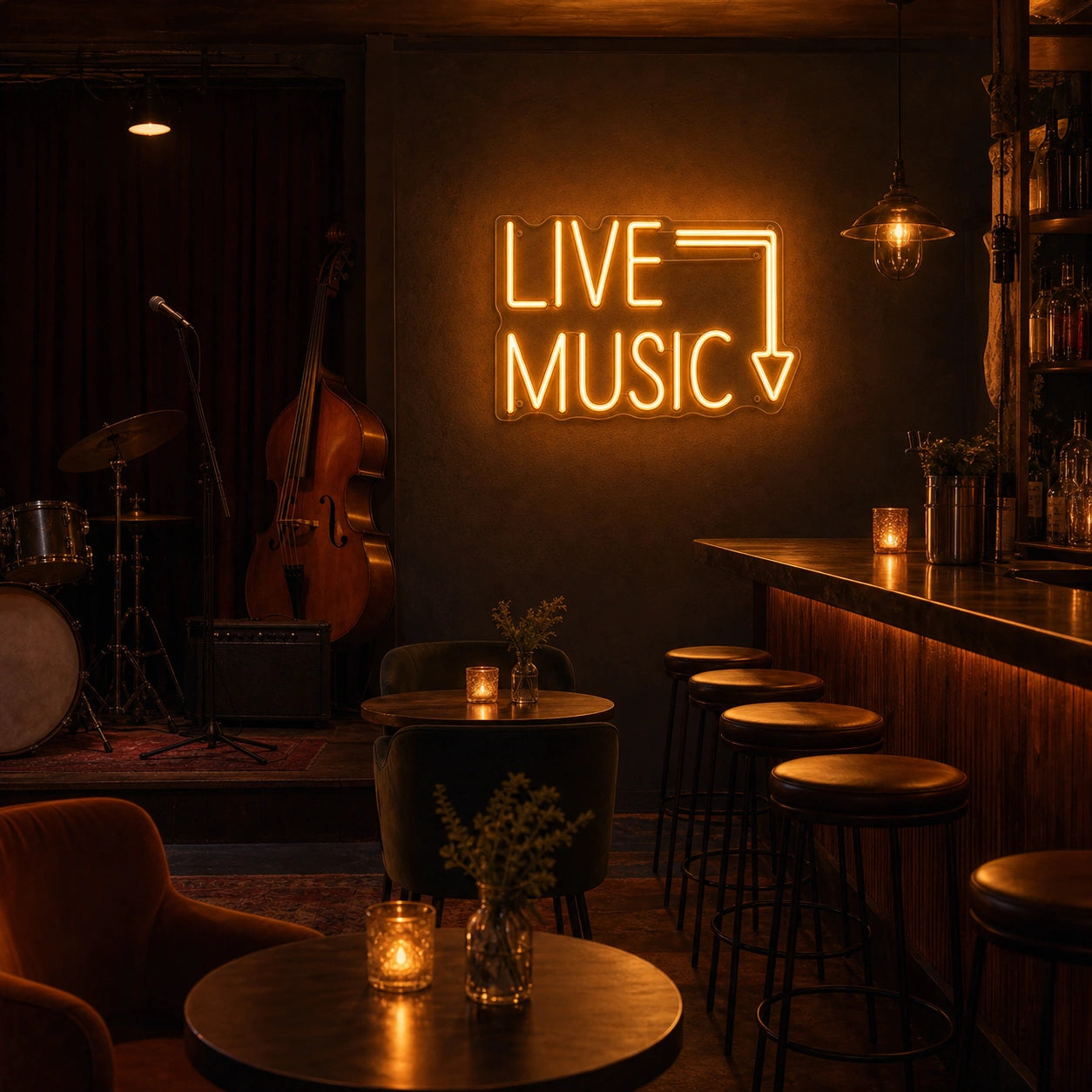 Www Via Live LED Neon Sign real lifestyle scene