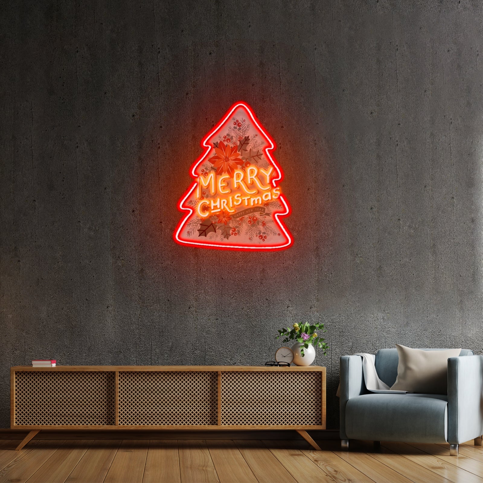 Xmas On Tree Led Neon Acrylic Artwork For Sale - Shineneon