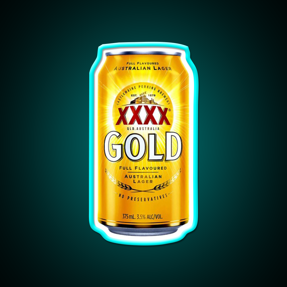 Xxxx Gold Can Beer Bar Decor Led Neon Sign Rgb Color - Size and dimension reference