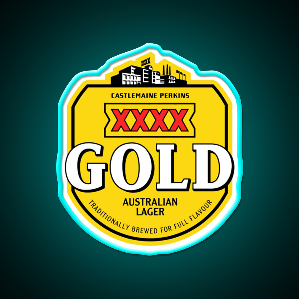 Xxxx Gold Logo Beer Bar Decor Led Neon Sign Rgb Color - Size and dimension reference