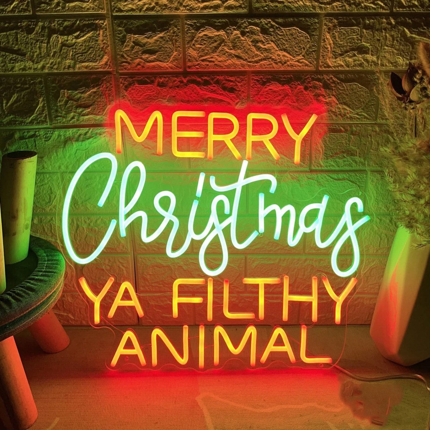 Ya Filthy Animal Merry Christmas Neon Sign Christmas Decorations | Shineneon