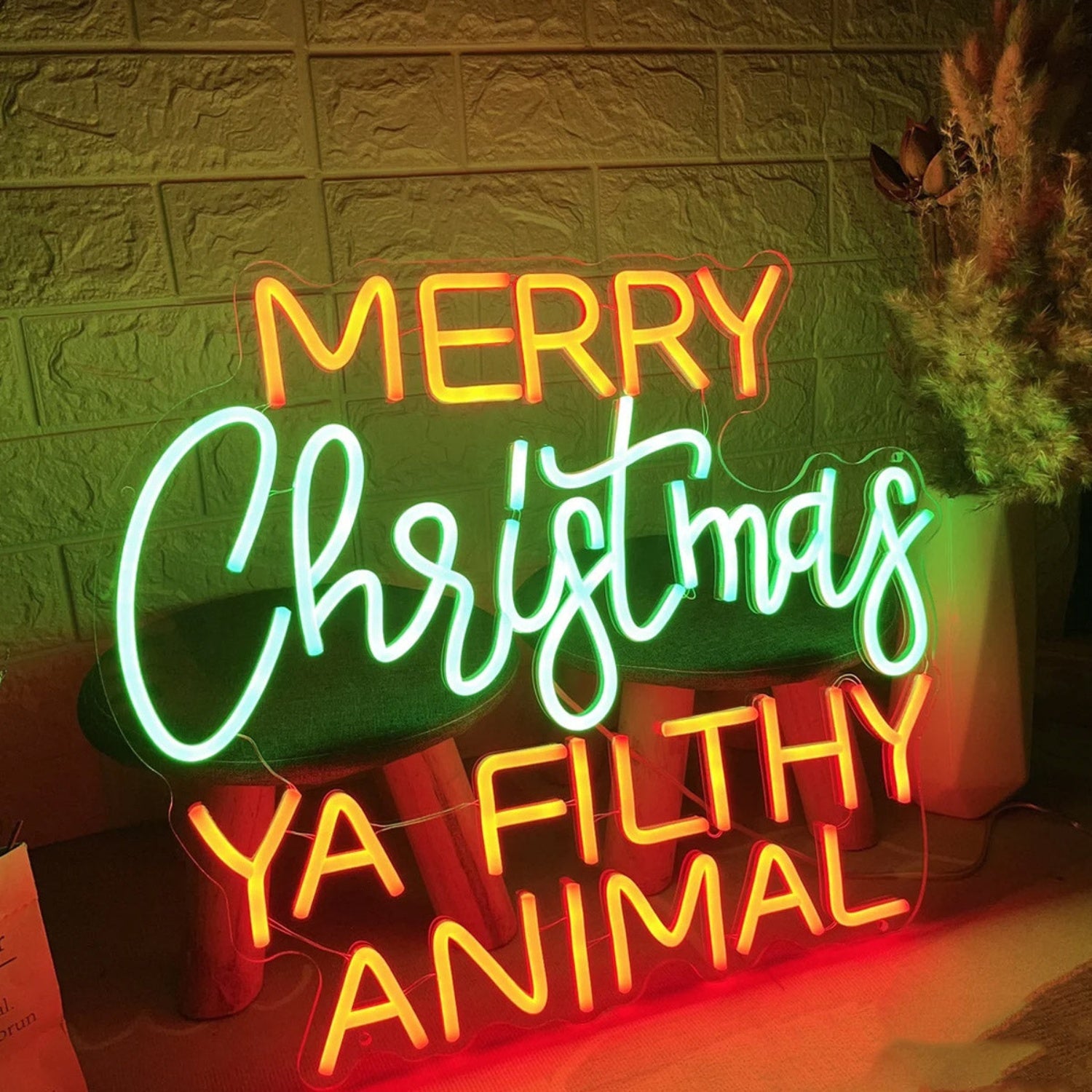 Ya Filthy Animal Merry Christmas Neon Sign Christmas Decorations | Shineneon