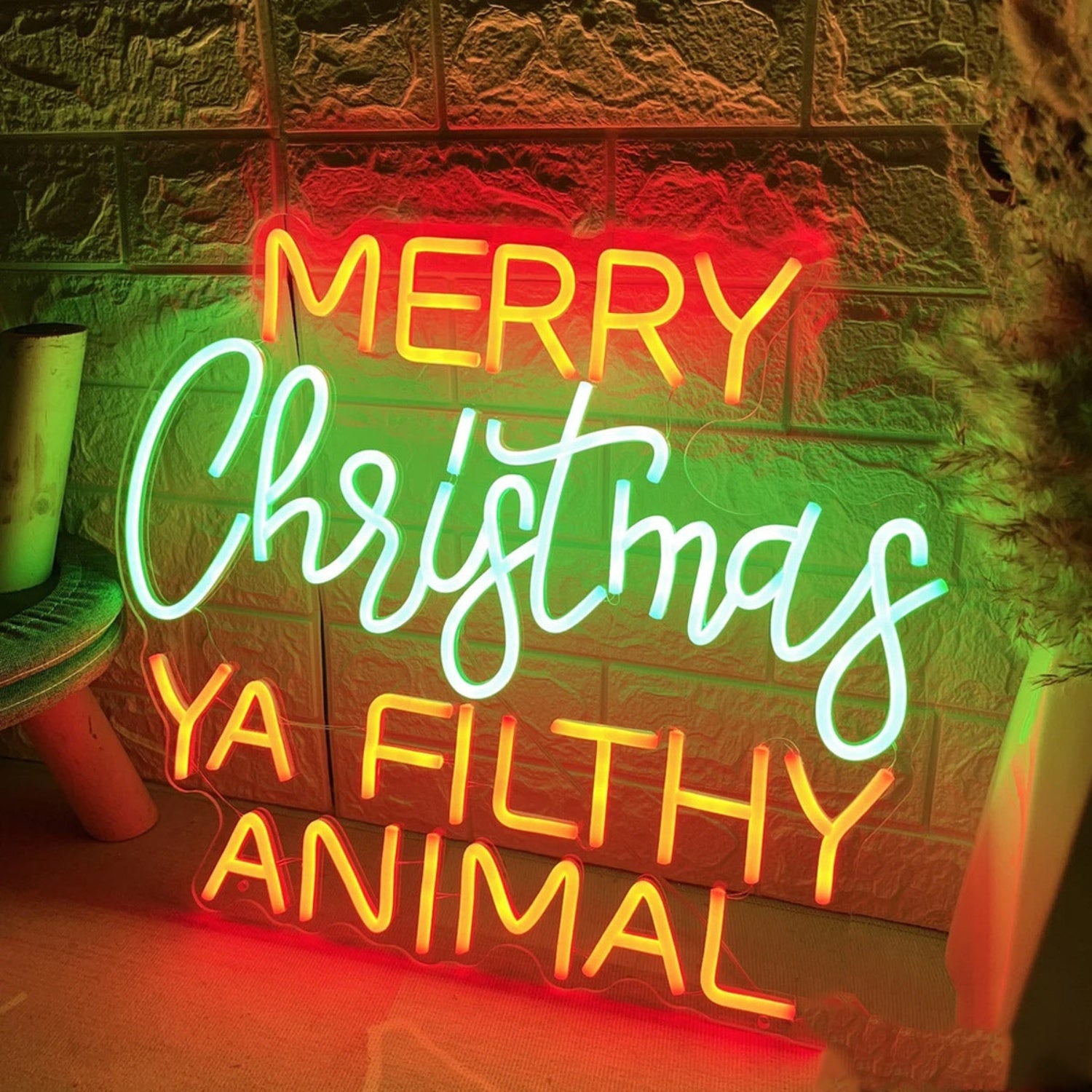 Ya Filthy Animal Merry Christmas Neon Sign Christmas Decorations | Shineneon