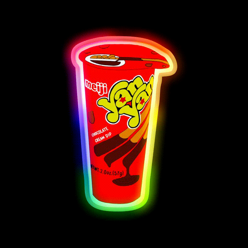 Yan Yan Illustration Snack Food Led Neon Sign Rgb Color - LED neon sign close-up detail