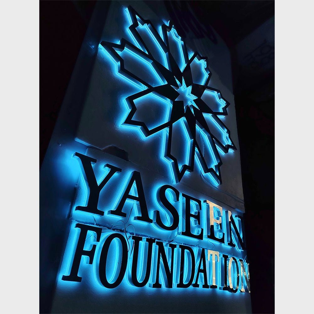 Yaseen Foundation 3D Backlit Channel Letters Led Light Sign - Shineneon