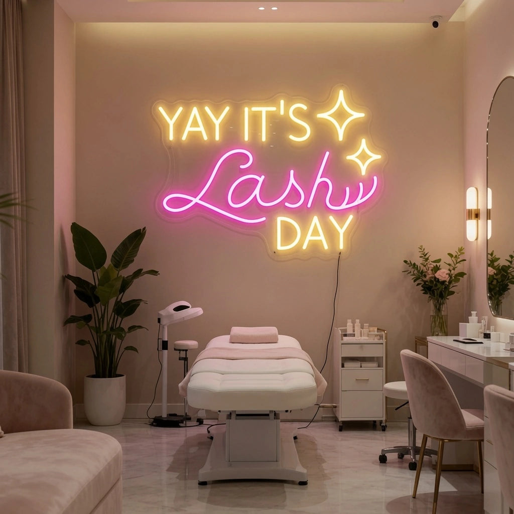 Yay It S Lashesh Day Wall Decor LED Neon Sign - 03 Real Lifestyle Scene
