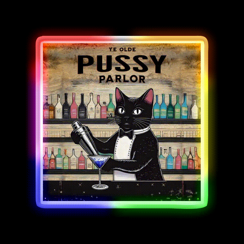 Ye Olde Pussy Parlor Man Cave Bar Led Neon Sign