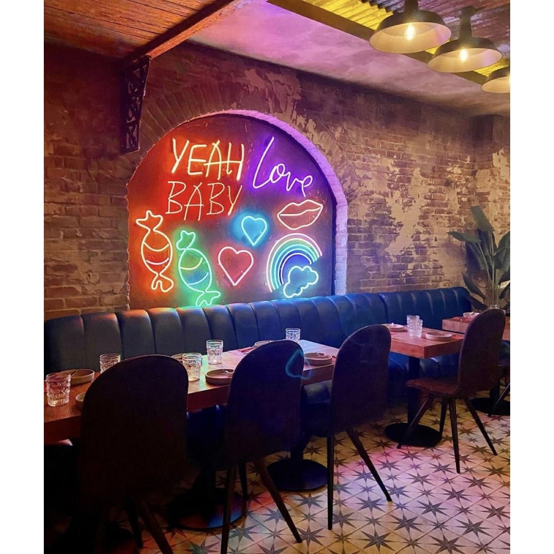 Yeah Love Baby Candy Heart Rainbow Lips Led Sign Business Neon Sign - Shineneon