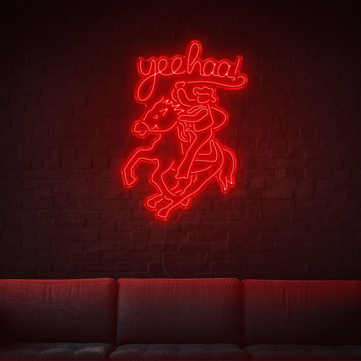 Yeehaw Cowboy Riding Horse Led Neon Sign For Western Home Bar Decor | Shineneon