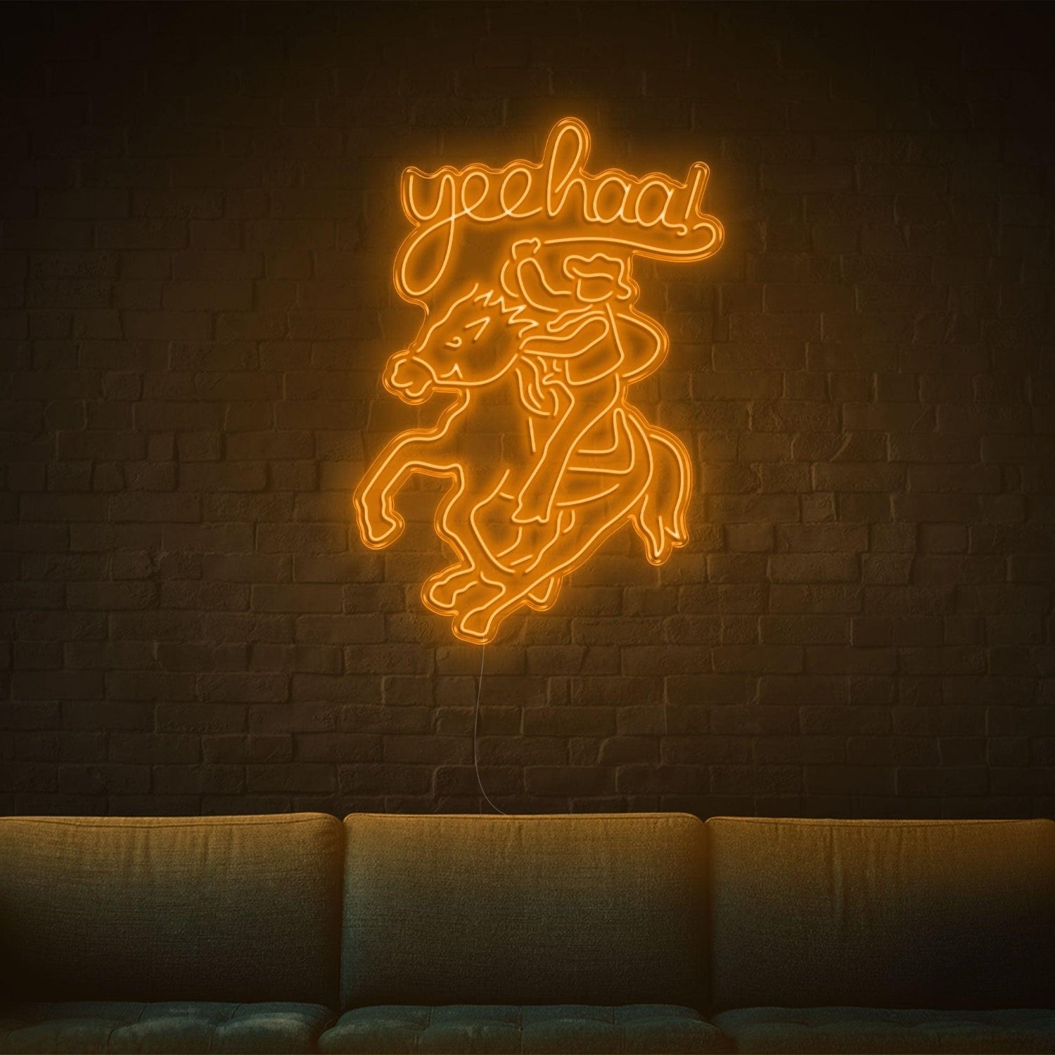 Yeehaw Cowboy Riding Horse Led Neon Sign For Western Home Bar Decor | Shineneon