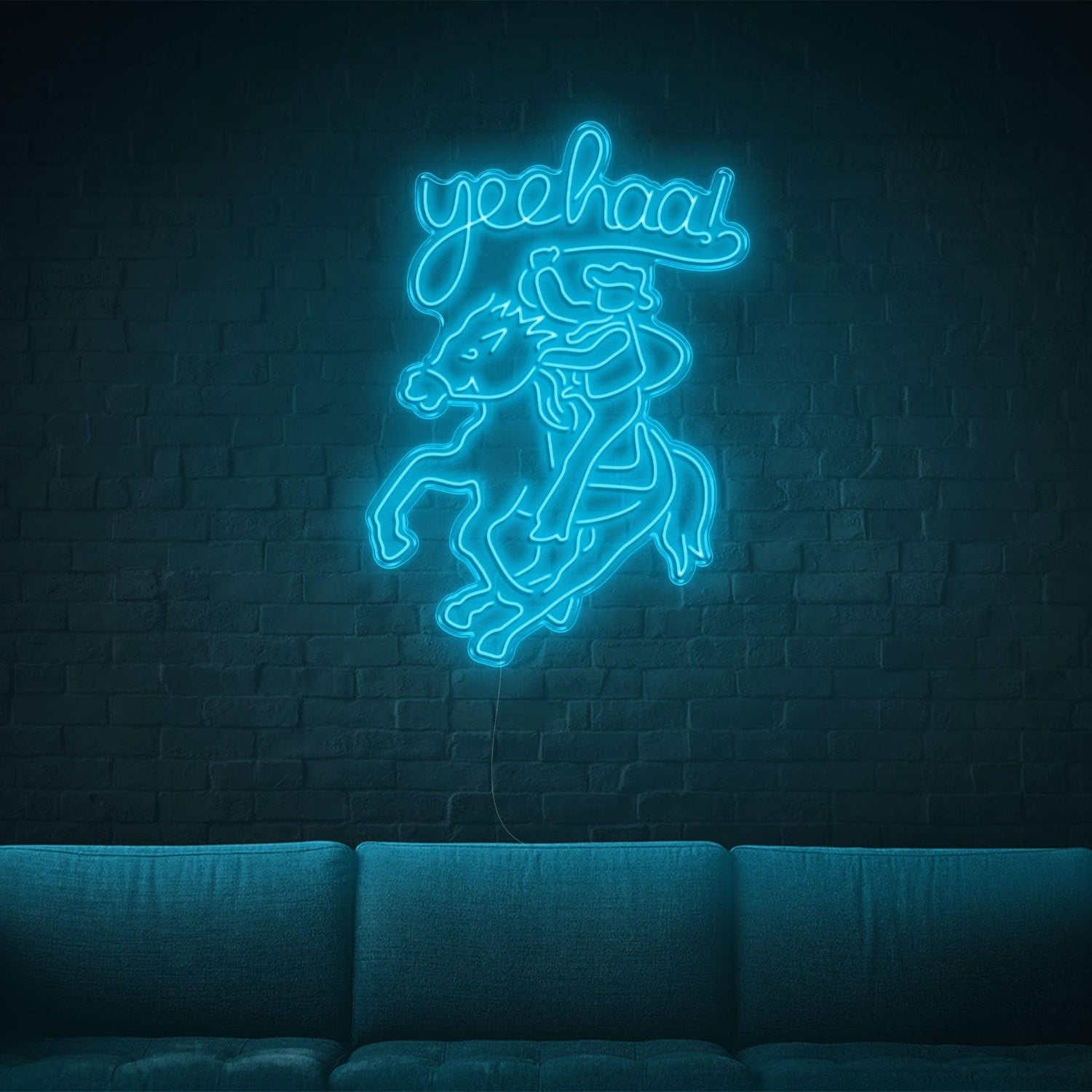 Yeehaw Cowboy Riding Horse Led Neon Sign For Western Home Bar Decor | Shineneon