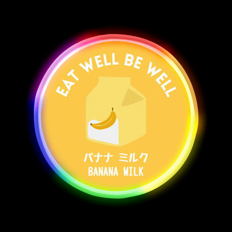 Yellow Banana Milk Carton Japanese Food Snack Food Led Neon Sign Rgb Color - LED neon sign close-up detail