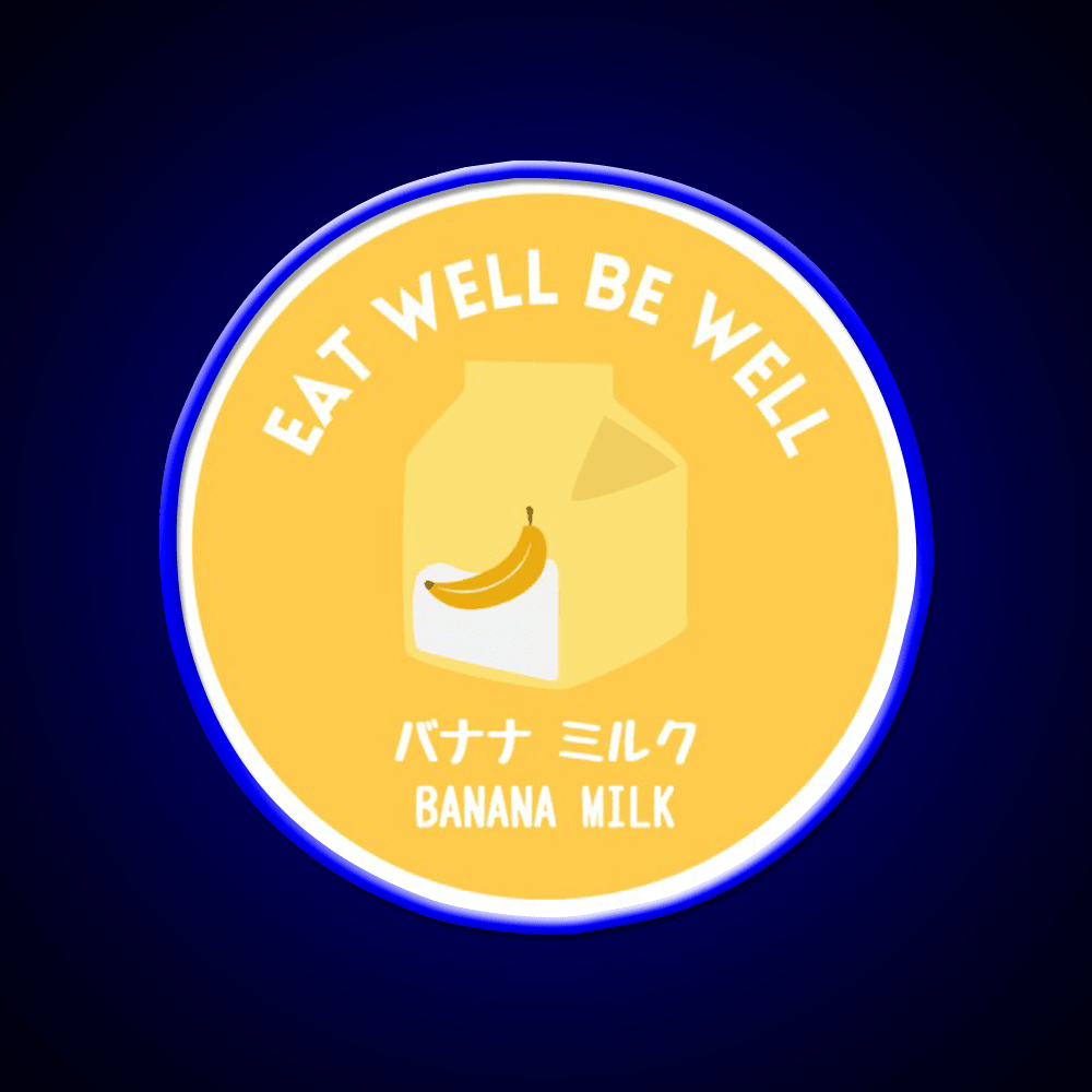 Yellow Banana Milk Carton Japanese Food Snack Food Led Neon Sign Rgb Color - Shineneon