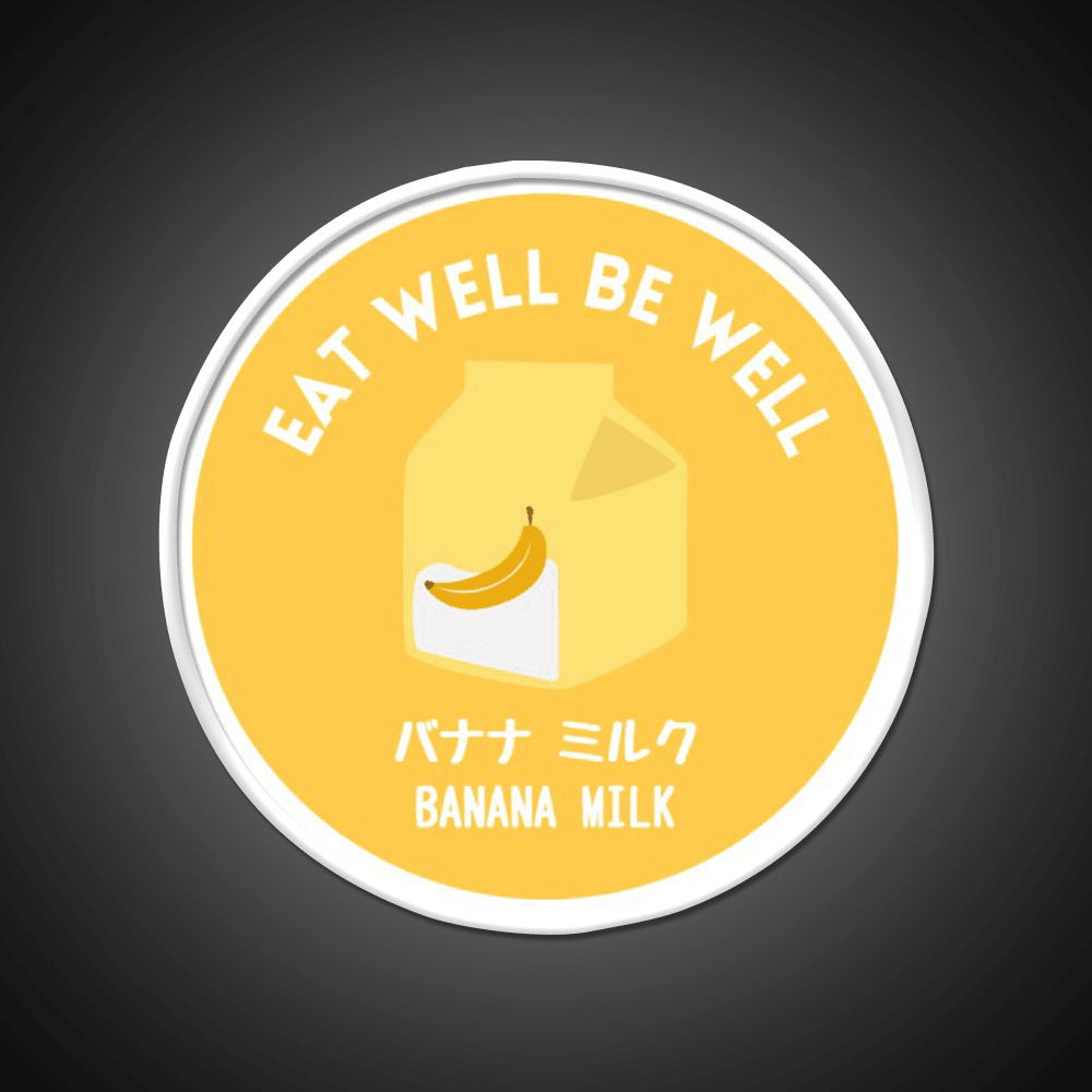 Yellow Banana Milk Carton Japanese Food Snack Food Led Neon Sign Rgb Color - Shineneon