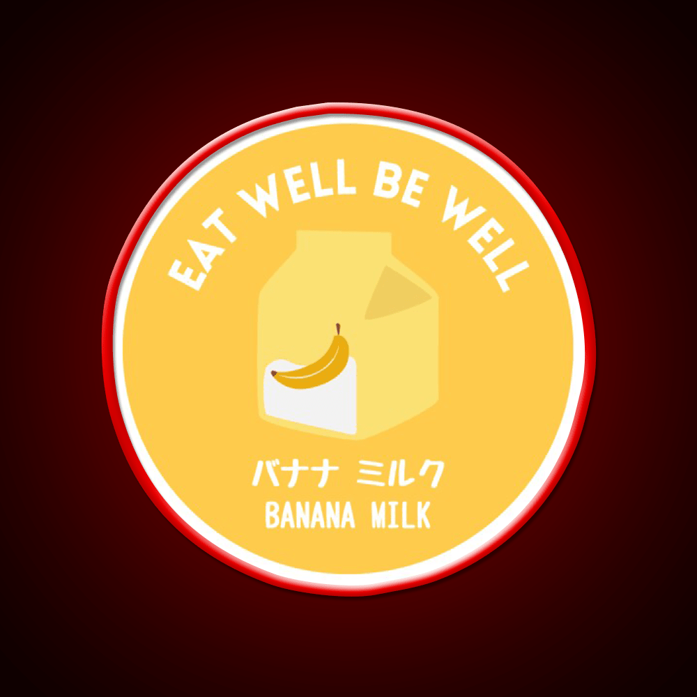 Yellow Banana Milk Carton Japanese Food Snack Food Led Neon Sign Rgb Color - Shineneon