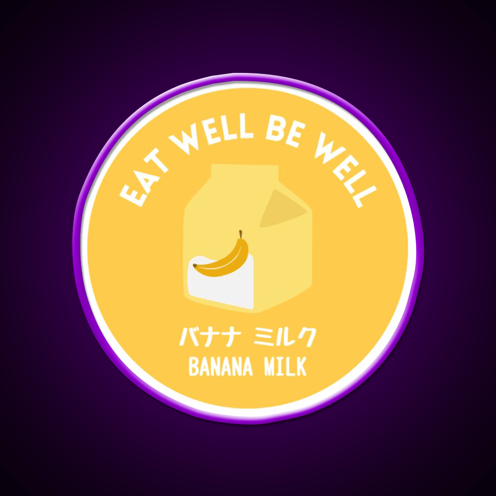 Yellow Banana Milk Carton Japanese Food Snack Food Led Neon Sign Rgb Color - Shineneon