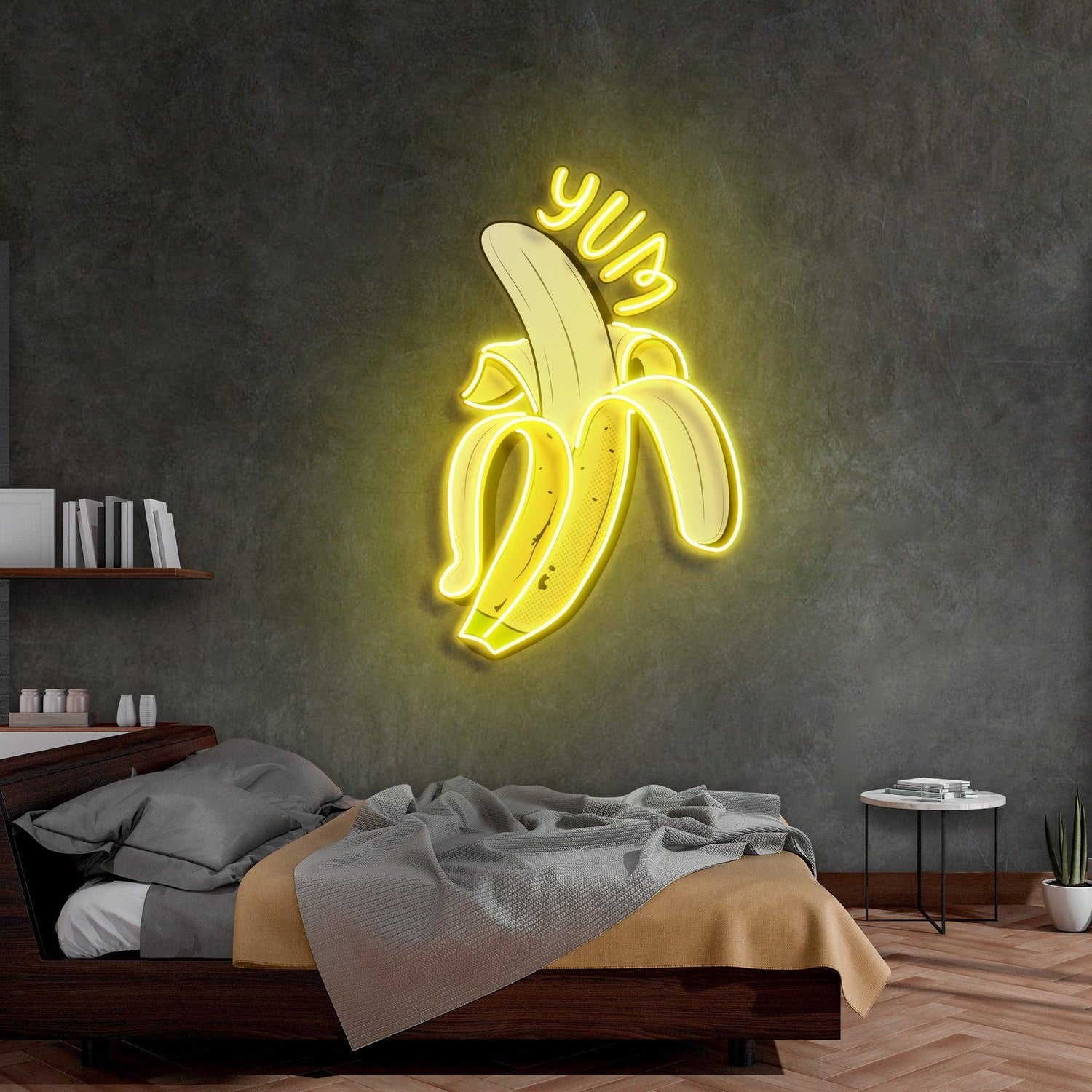 Yellow Banana Yup Uv Printed Led Neon Sign For Home Decor Cafe | Shineneon