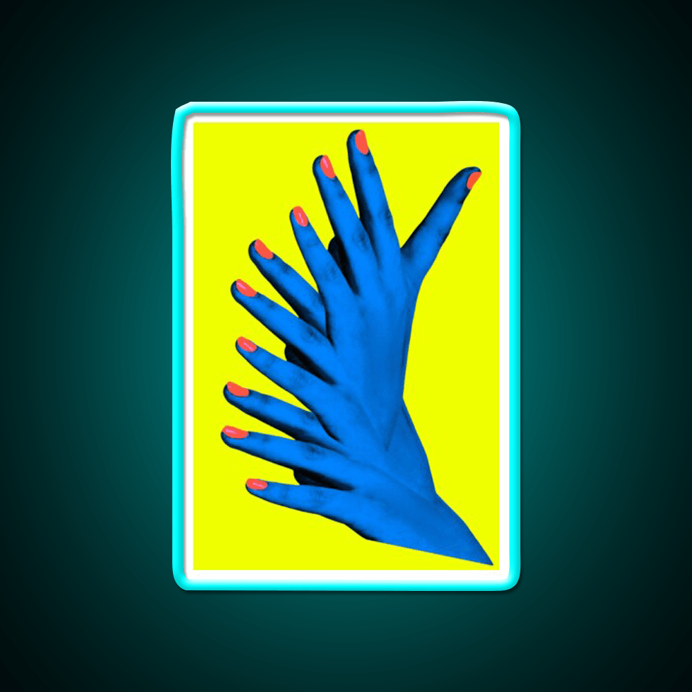 Yellow Blue Hand Fingers Body Trippy Photo Nail Salon Led Neon Sign Rgb Color - Shineneon